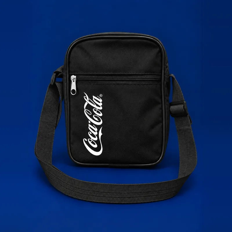 Bolsa transversal preta Coca-Cola