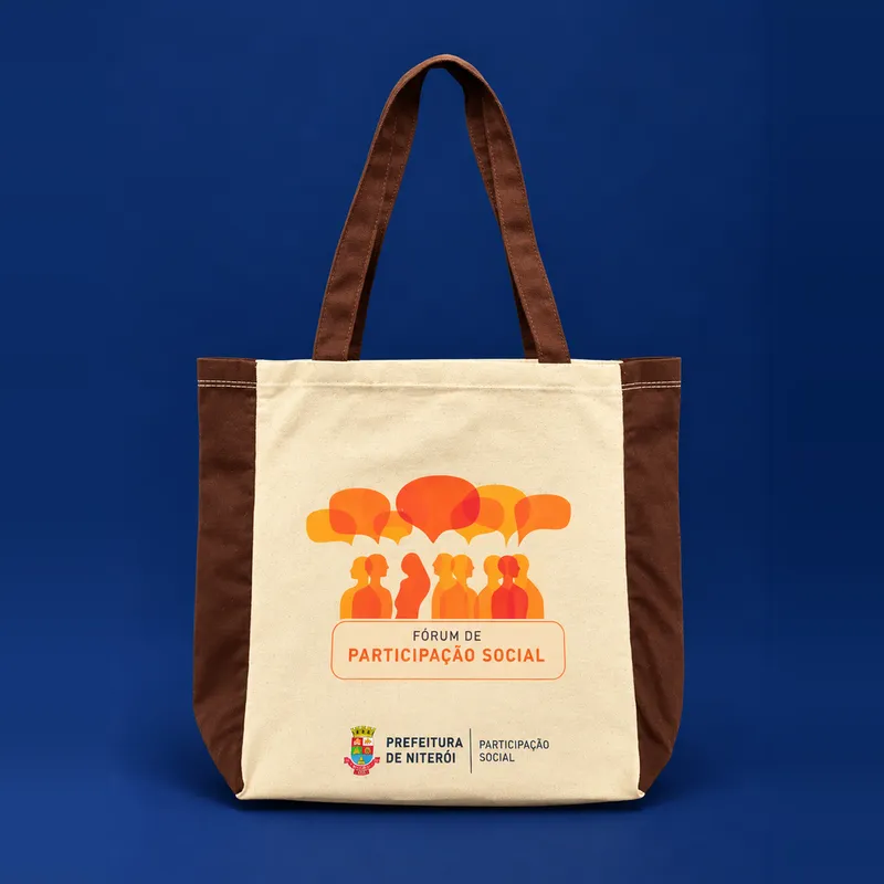 Ecobag com alças e laterais marrons
