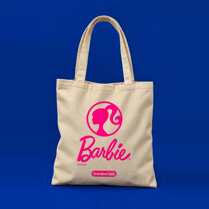 Ecobag de algodão cru Barbie