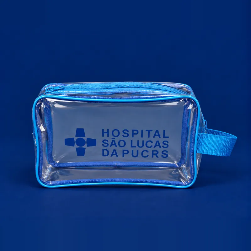 Necessaire em PVC cristal Hospital São Lucas da PUCRS