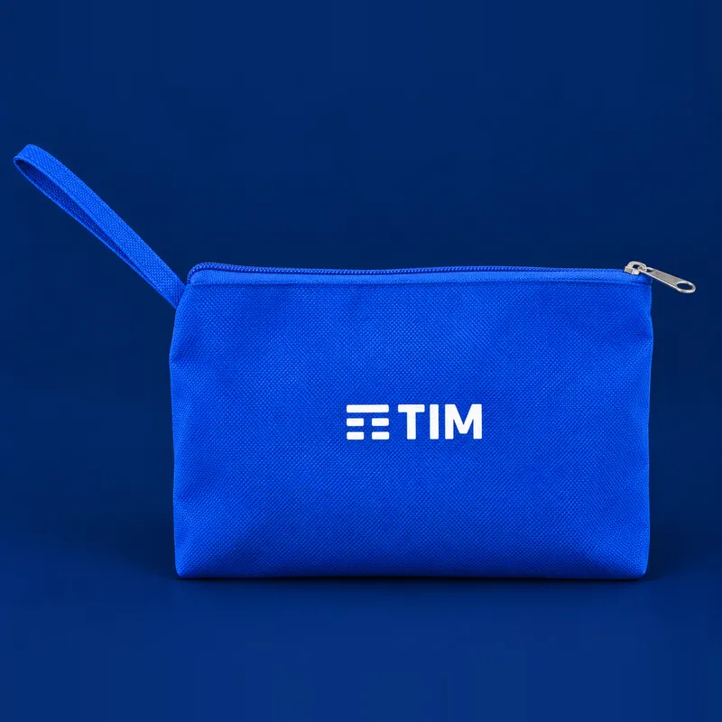 Porta-objetos azul TIM com alça de punho